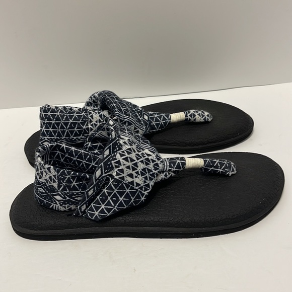 Sanuk Yoga Sling 1094465 Women’s Size 7 Sling 2 Print Black Ojai Folk Sandals - Picture 6 of 9